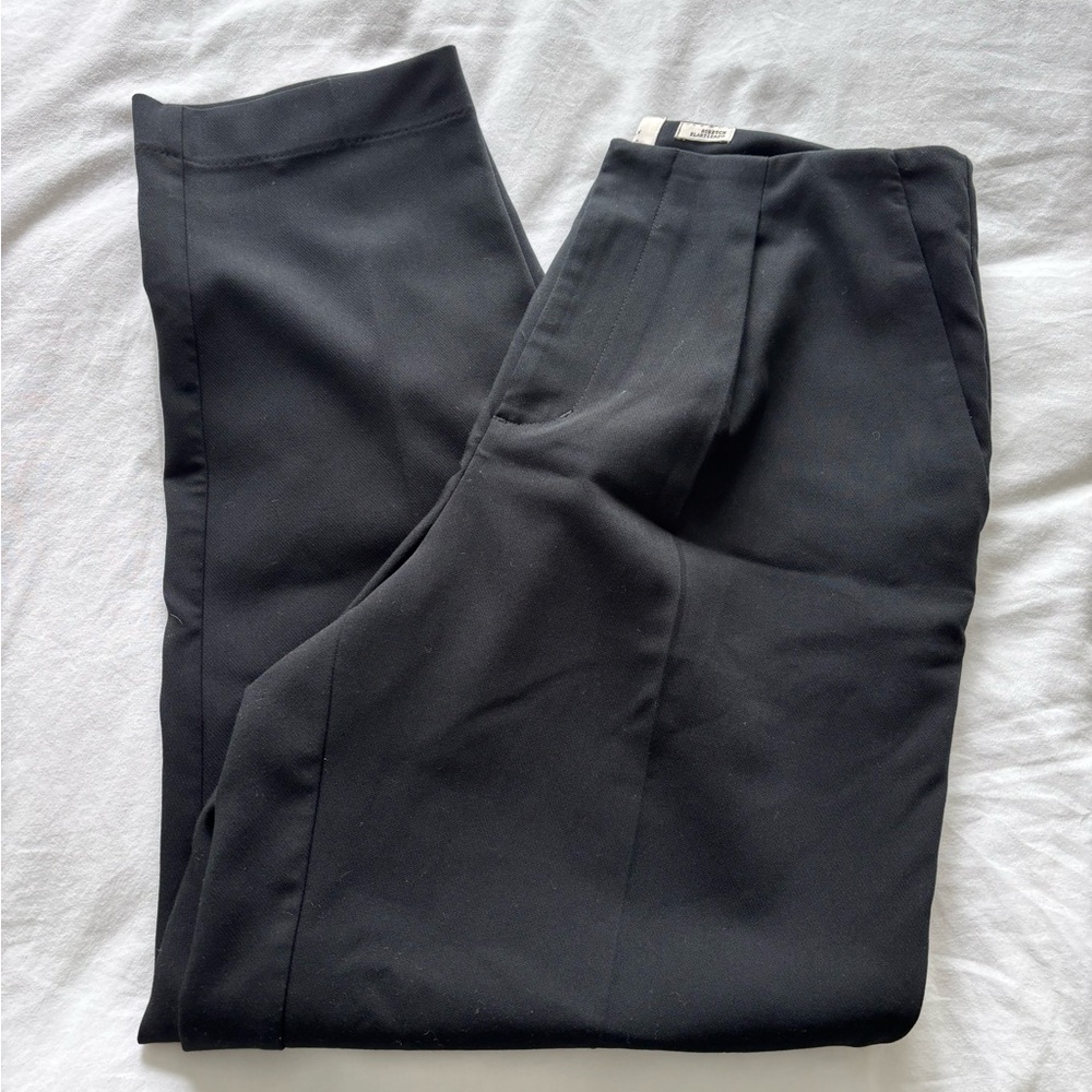 a new day Black Trousers Straight-Leg